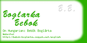 boglarka bebok business card