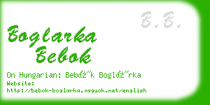 boglarka bebok business card